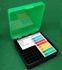.38 Special, .357 Mag, .38 Auto Colt - Flip Top - Handgun Ammunition Box - 100 rounds - Clear Green/Black