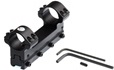 SportsMatch UK Scope Ring Mount - 1'' diameter tube for 9.5mm - 11.5mm dovetails up to 60mm lens diameter. 1 piece High Mount - 4mm travel for windage and elevation - double screw - 26.5mm Height - 110mm Thickness - Weight 196g. Includes EASYFIT arrestor pin.